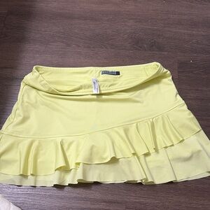 Chic Lemon Mini Skirt with Ruffle Detail